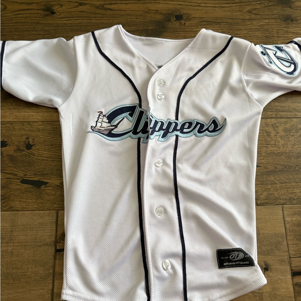 Clippers Kids White Baseball Jersey